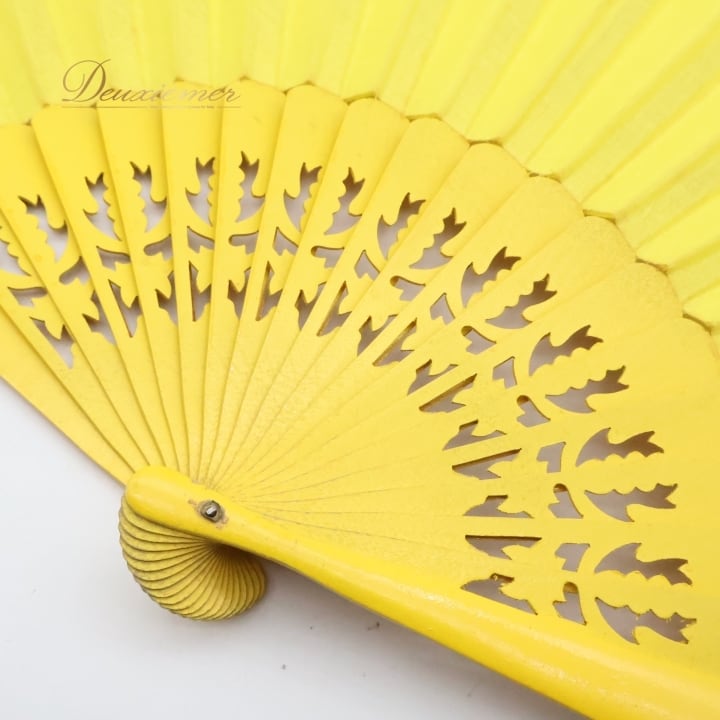 フラメンコ アバニコ 扇子 小物 小道具 32cm イエロー系 黄色 ゴールド