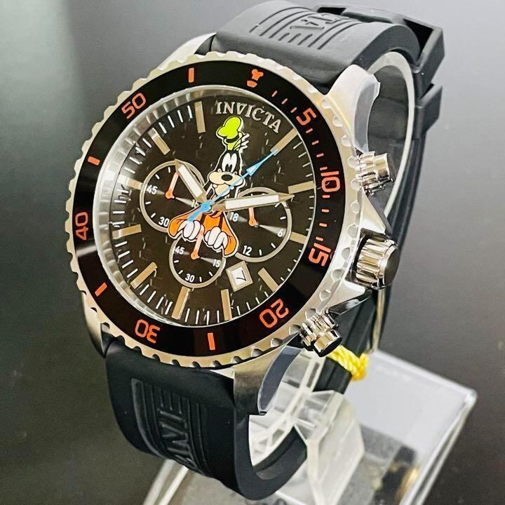 新品】INVICTA/ディズニー/グーフィー/メンズ腕時計/クォーツ/ブラック-