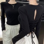 cutout back cropped tops / l0502
