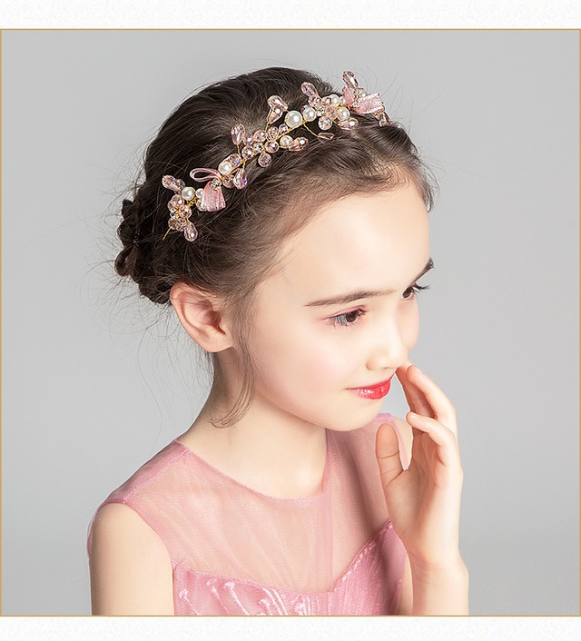 【即納】子供髪飾り　カチューシャ　ピアノ発表会　ヘアアクセサリー　誕生日プレゼント　七五三　ダンス演出　花冠  フラワーガール　結婚式  二次会　お宮参り　パーティー髪飾り