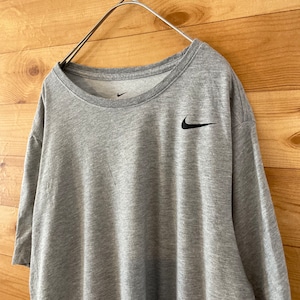 【NIKE】DRY FIT 半袖 Tシャツ ワンポイント スウッシュ L us古着