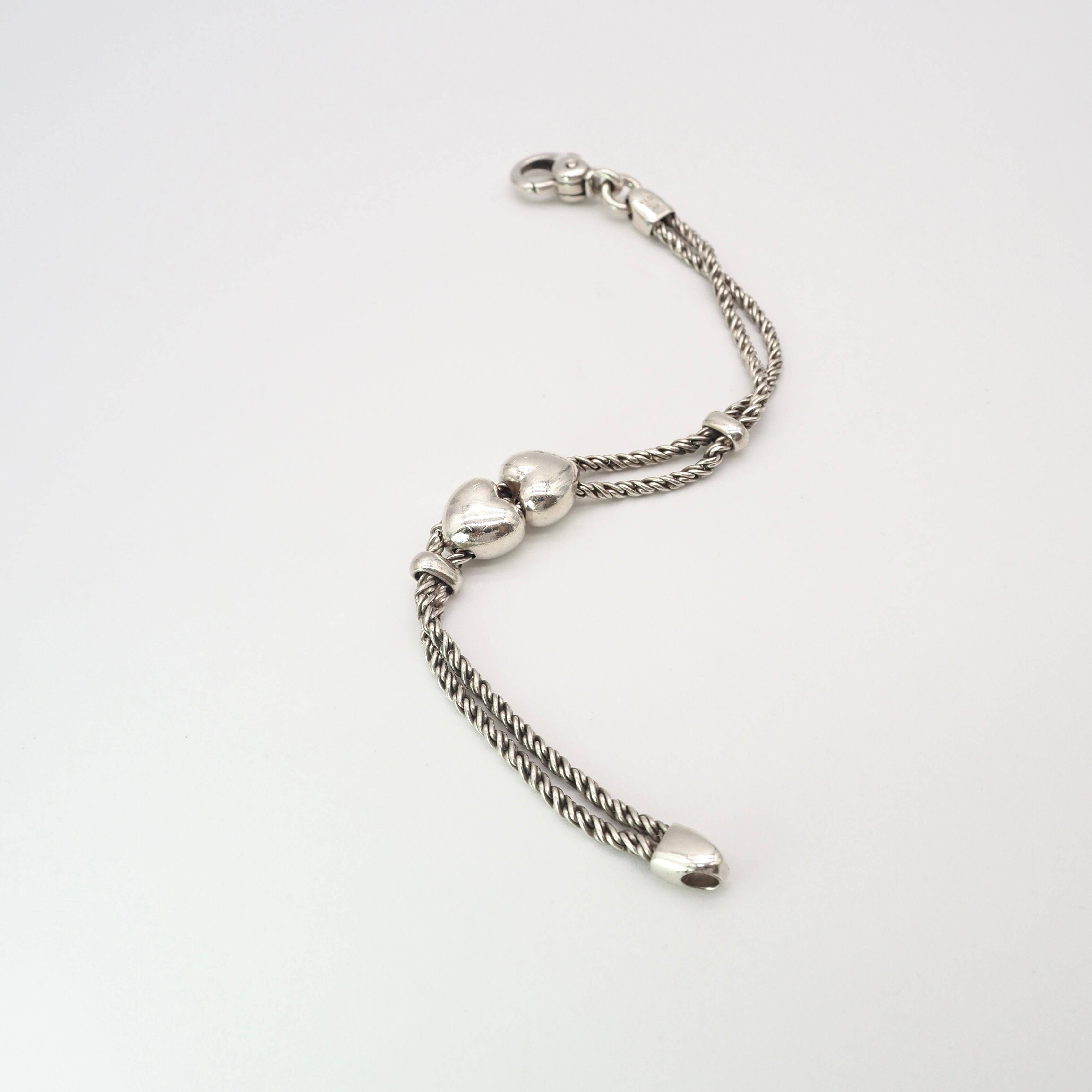 Tiffany&Co. ダブルロープ ハート ブレスレット シルバー925