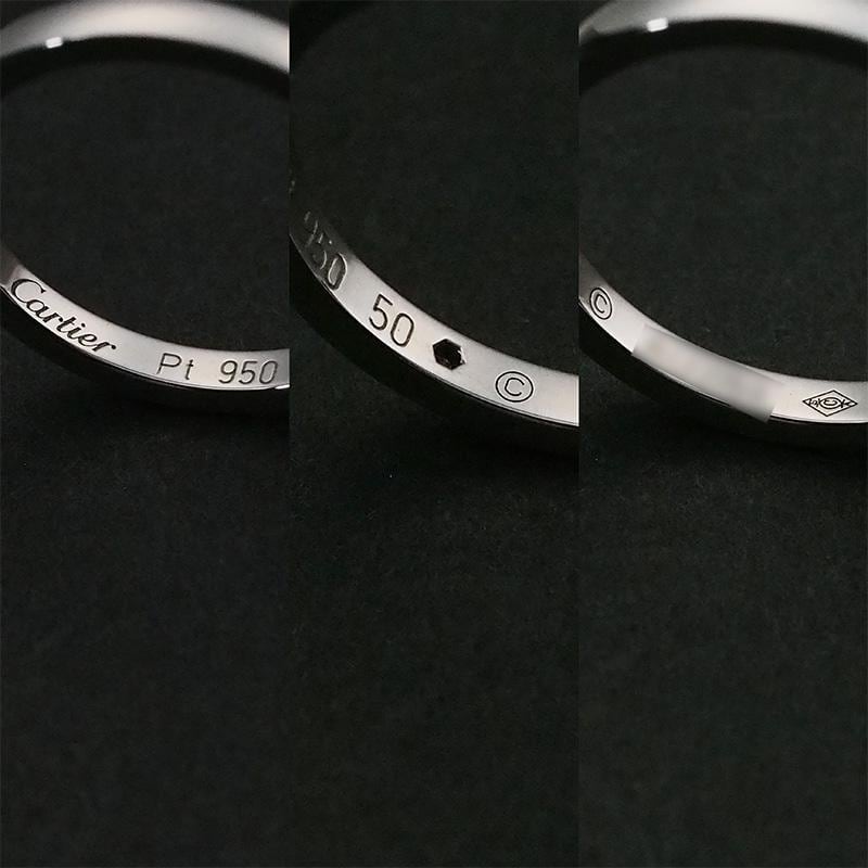 カルティエ Cartier ウェディング バンド リング 1Pダイヤモンド Pt950