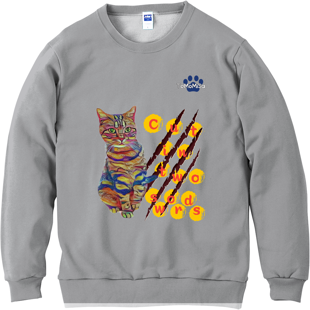 Cut in two sowrds - 猫スウェット【S～XXL】 | ToMoMiSa