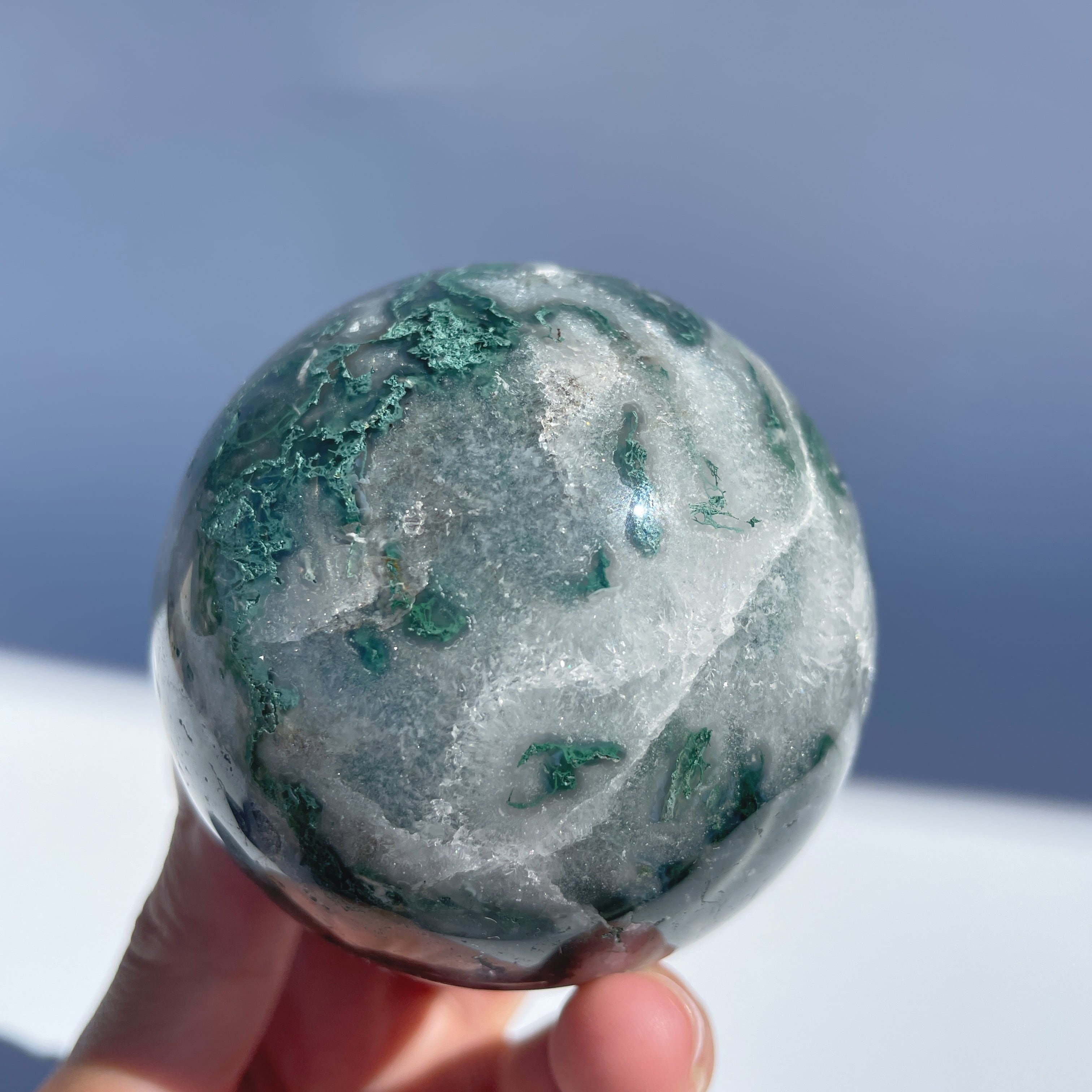 モスアゲート スフィア（丸玉）03♢Moss agate ♢天然石・鉱物