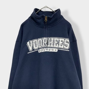 【JANSPORT】カレッジ ブアヒーズ大学 voorhees college ハーフジップ スウェット プルオーバー ワンポイント MEDIUM ジャンスポーツ  US古着