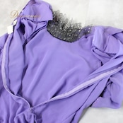 社交ダンス 衣装 スタンダード トップス レッスンウェア 紫 銀色 パープル系 シルバー系 SEKINE セキネ チョーカー ラインストーン レース 社交ダンス衣装 大人用 ダンスウェア フォーマル ステージ衣装 レッスン用 トップス Mサイズ 日本製 おしゃれ デザイン パーティー 衣装用 トレーニング用 カジュアル スタイル 伸縮性なし 輸入品 フェミニン シンプル 上品 トレンド レディース