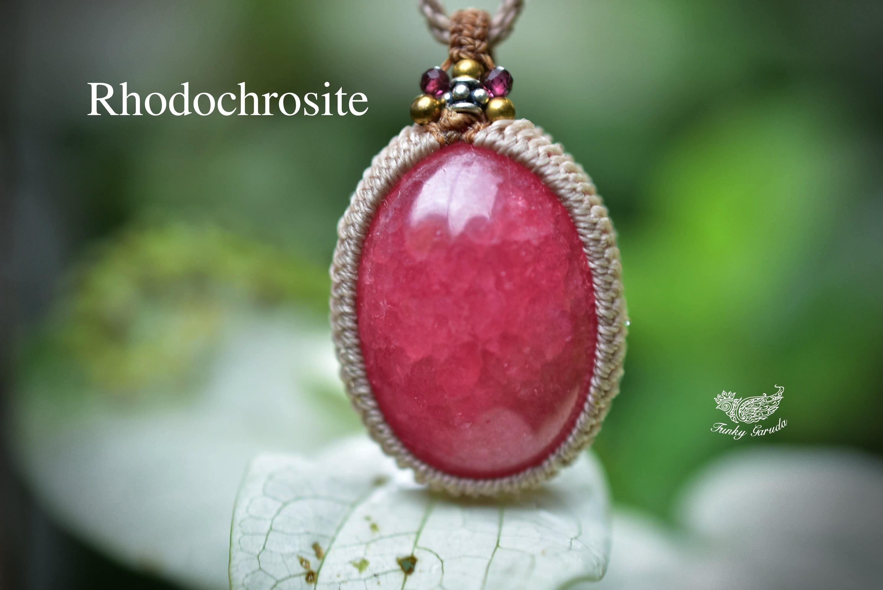 特大★高品質ロードクロサイト マクラメペンダント493