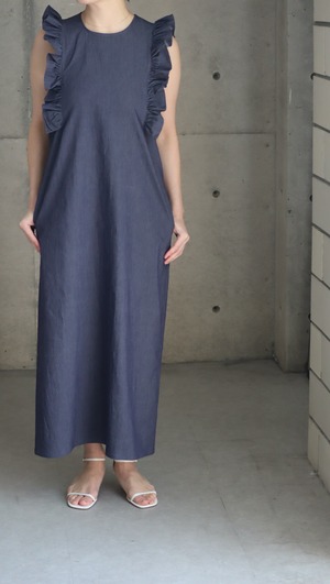 即納 frill dress (denim)