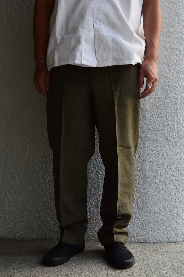 Bergian Army ABL 1968's PVBA BEGETEX社 HeavWool Gabardine Slacks Dead Stock Wool Trouser ベルギー軍 ウールスラックス ダークオリーブ