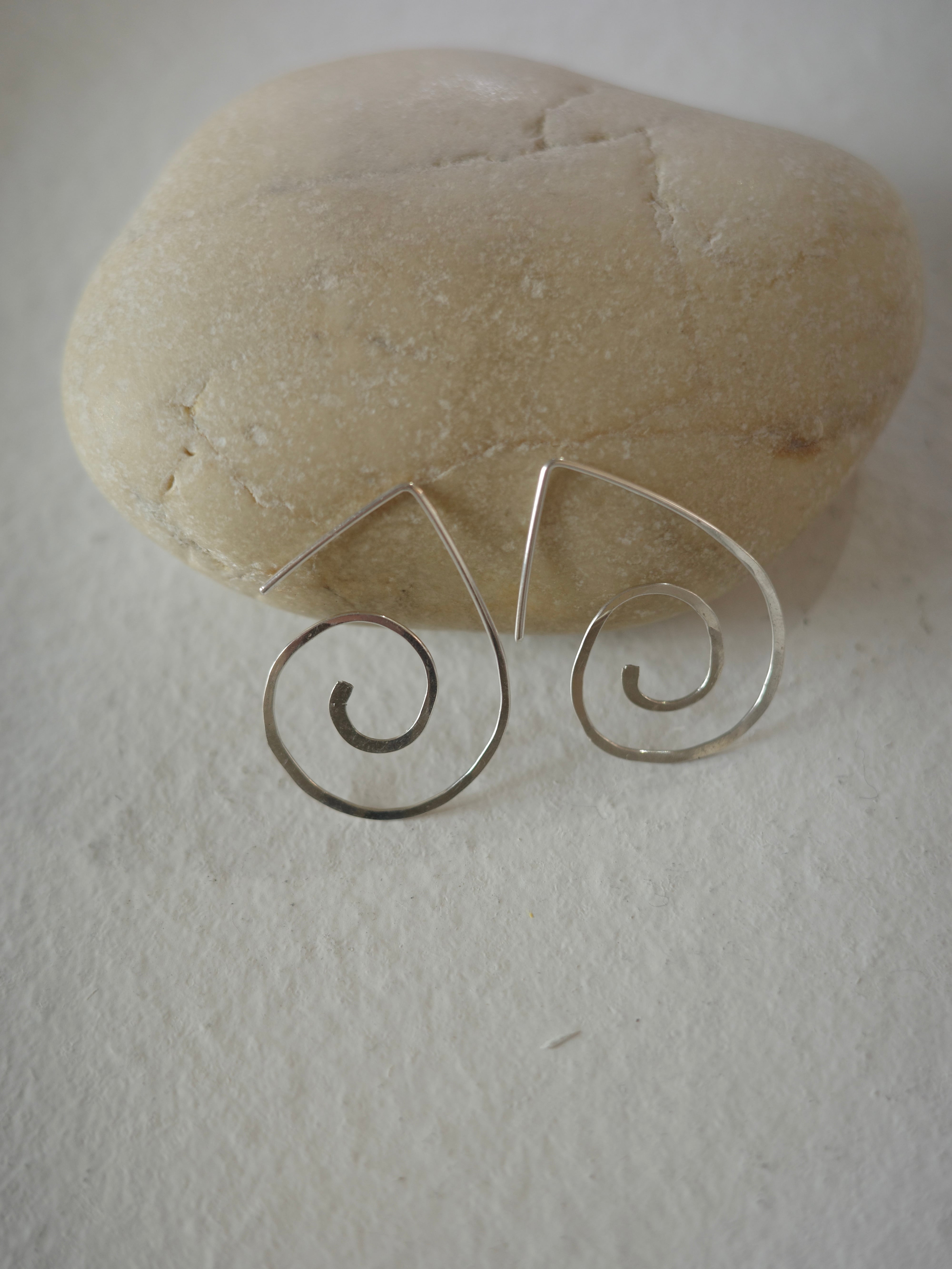 <vintage silver925>spiral hook pierce