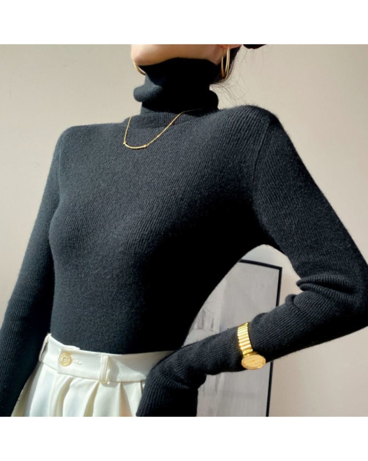 ウールブレンドタートルネック 3color A0699 - 4