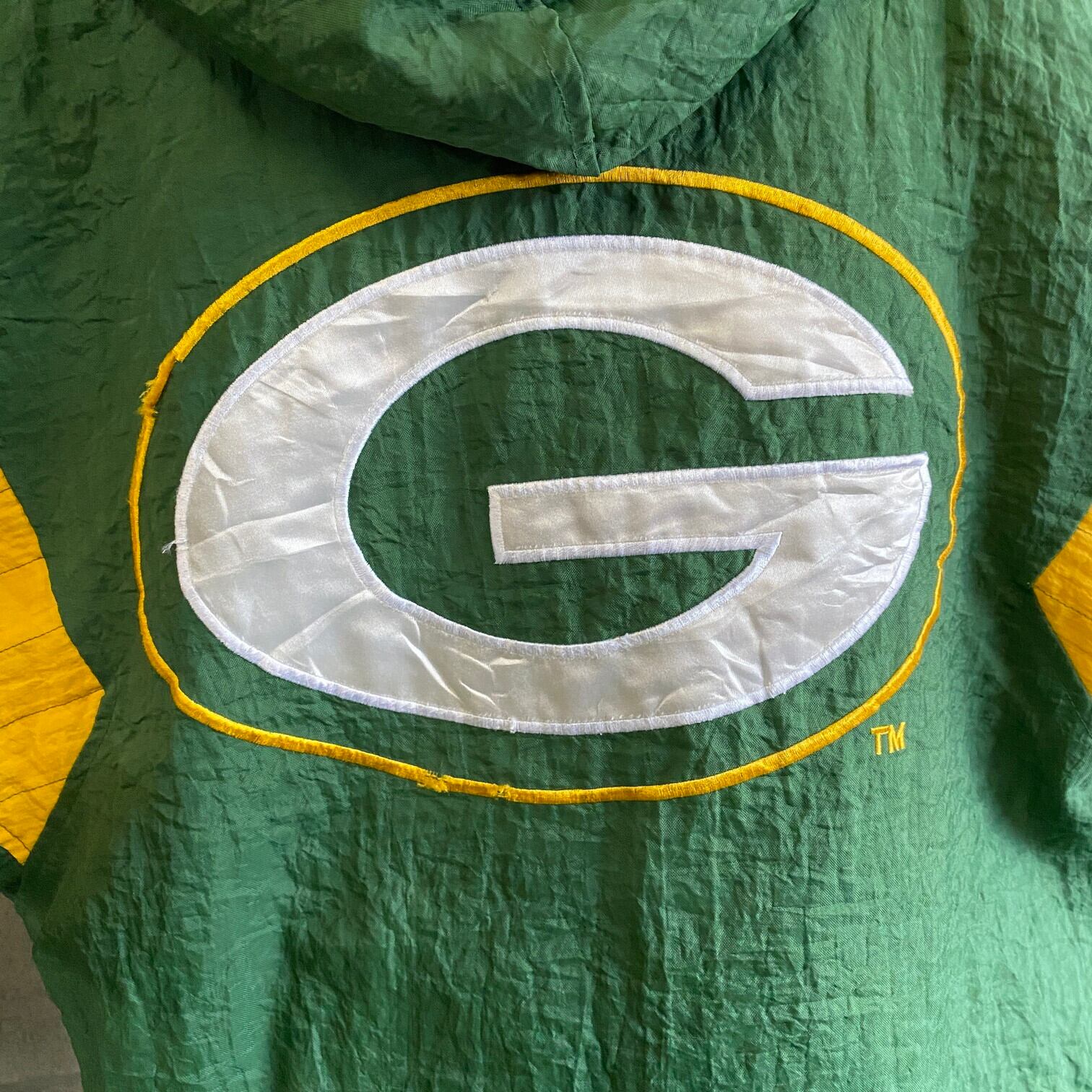 90年代 NFL PACKERS パッカーズ 刺繍 中綿 スタジャン ナイロン ...