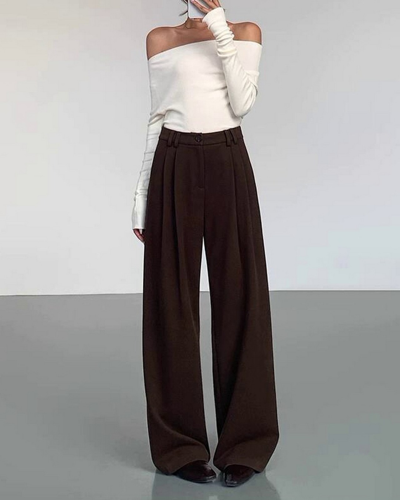 センタープレスワイドレッグパンツ 2color A0348 - 19