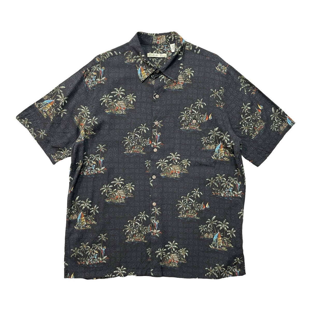 Men's】90s - ブロックパターン プルオーバー アロハシャツ / ハワイ製