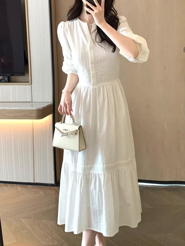 v neck tiered embroidery maxi dress.3265