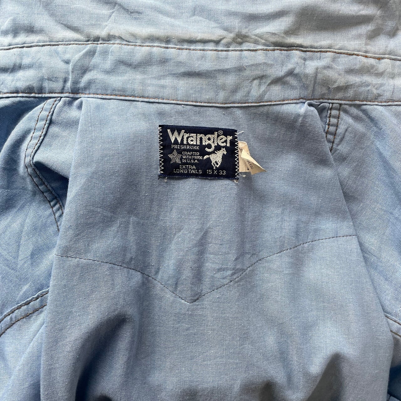 80年代 USA製 Wrangler ラングラー シャンブレーシャツ ウエスタン