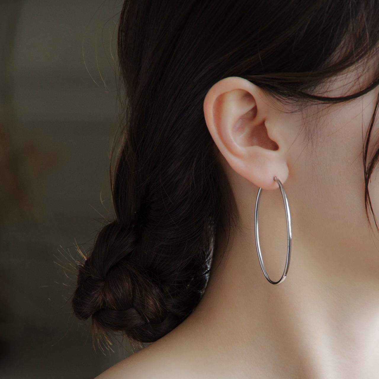 プラチナ オーバルフープピアス 【MPT0079P1】 | MONICE/モニス