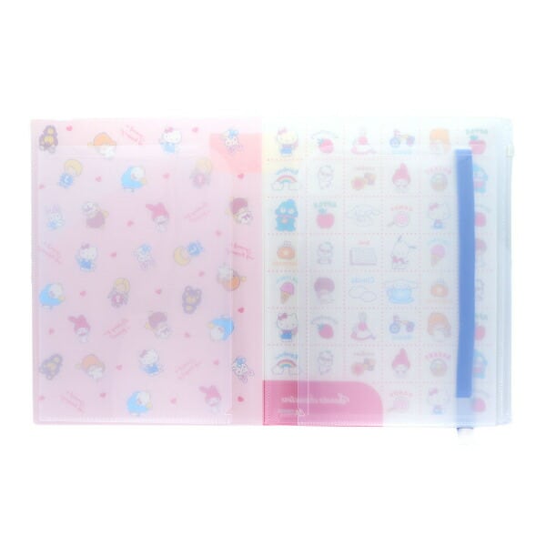 サンリオキャラクターズ ゴムバンド付クリアファイル5P＋F NLC 文具