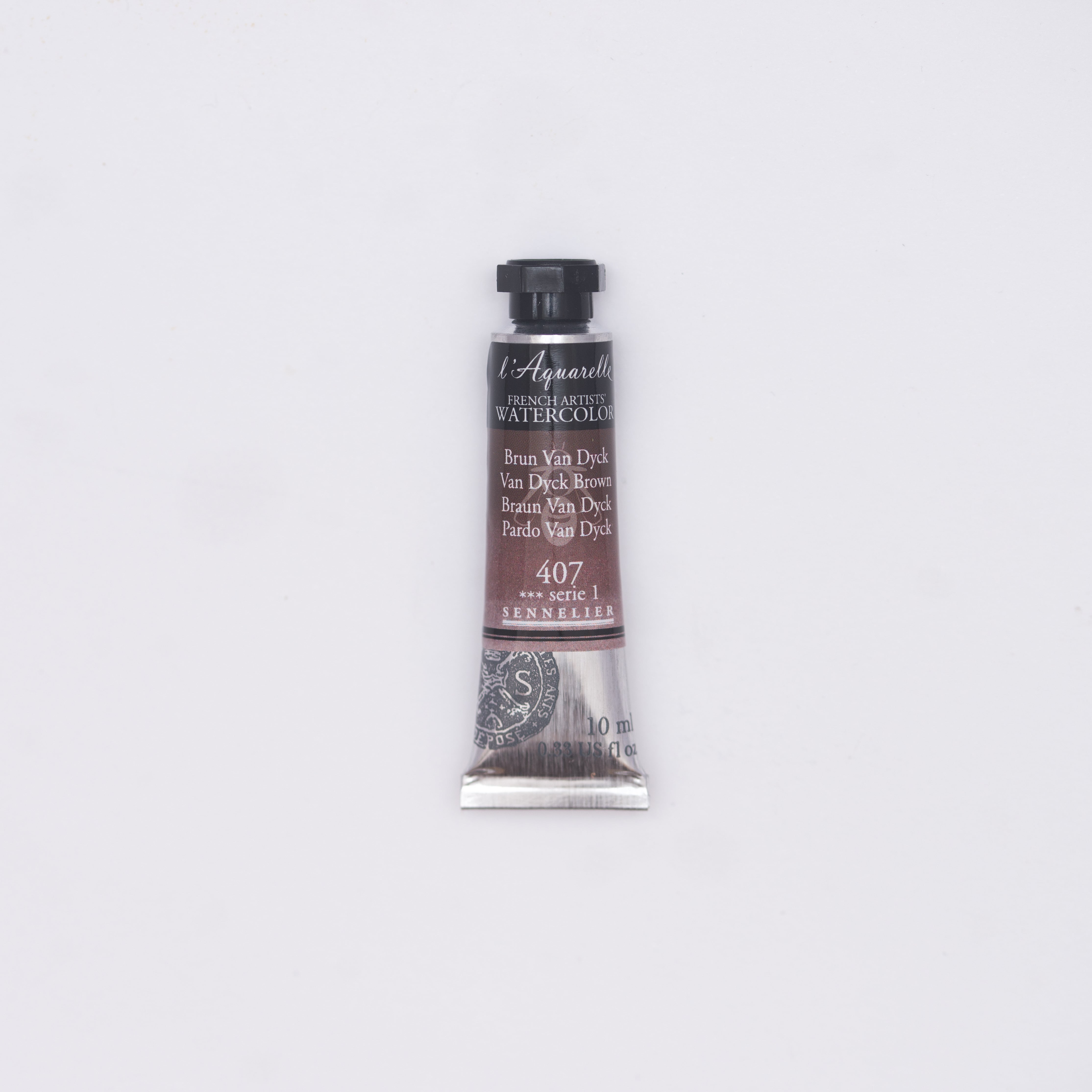 セヌリエWC 407 ヴァンダイク ブラウン 透明水彩絵具 チューブ10ml Ｓ1