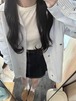 リボン柄ストライプブラウス ・78593