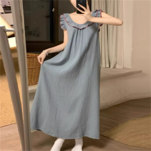 【送料無料】 パジャマ ナイトウェア ワンピース ロング マキシ ノースリーブ　 Uネック ラウンドネック Aライン フレア フリル 薄手生地 可愛い 大人可愛い きれいめ シンプル カジュアル シック コンサバ 華やか 大人 上品 おしゃれ お洒落 レトロ 主役級 こなれ感 フェミニン ガーリー 無地 夏 レディース 女性用 ママ 20代 30代 40代 部屋着 普段使い ファッション コーデ スタイル 楽ちん 体型カバー 定番 プチプラ 着痩せ プラスサイズ 大きめ ゆったり ゆる