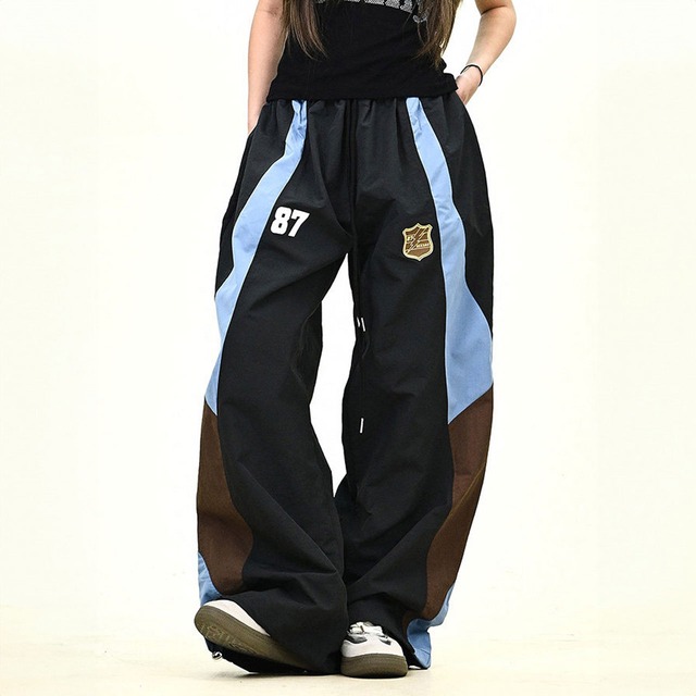 スポーツロゴブロックシルエットパンツ 2col   R01373