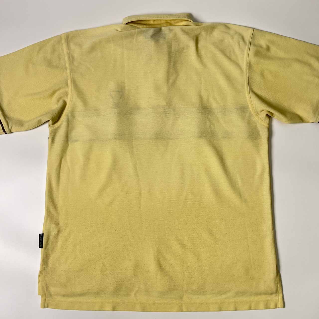 USA製 PLANET GOLF プラネットゴルフ 半袖 ポロシャツ S/イエロー メンズ