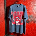 90s USA製LOGO7 MLB INDIANS ワフー酋長 ロゴTシャツ ネイビー