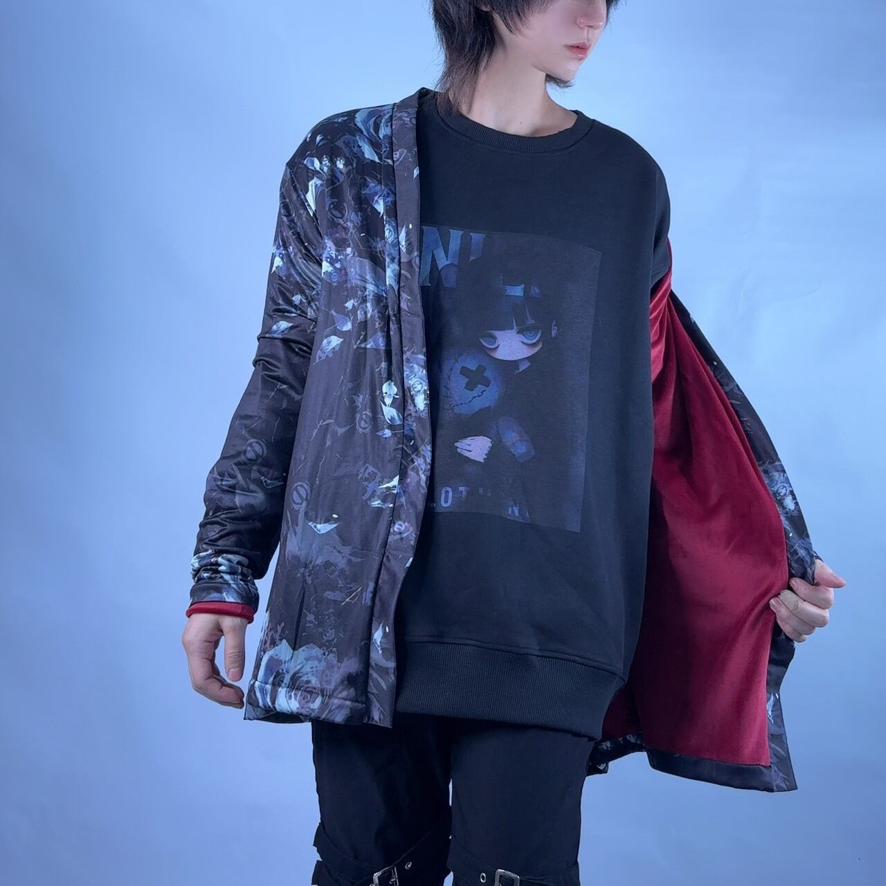 裏起毛×黒薔薇総柄羽織 | NIER CLOTHING