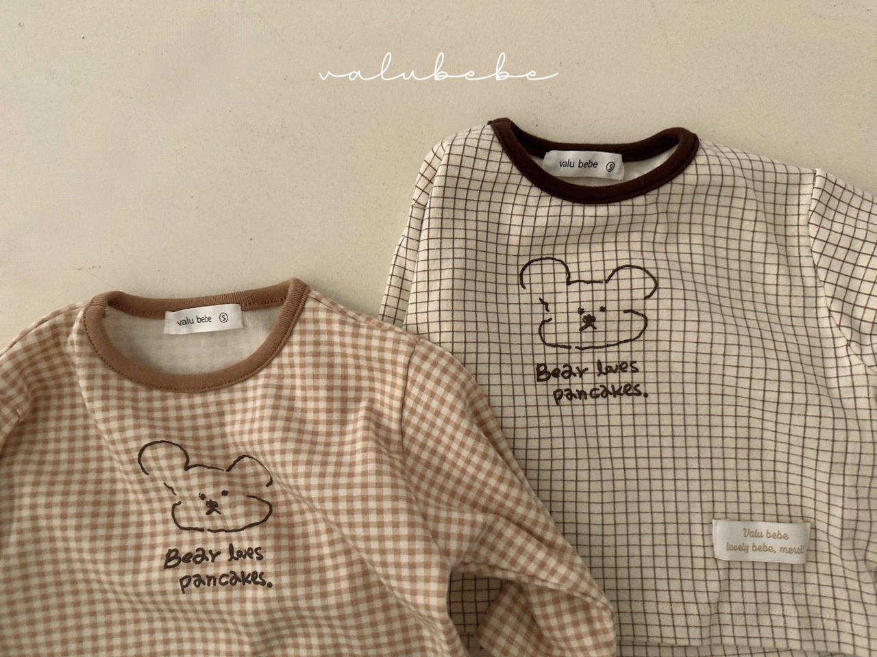 【valu bebe】格子チェックベアT beige check 60〜90cm【240201va】 - 8