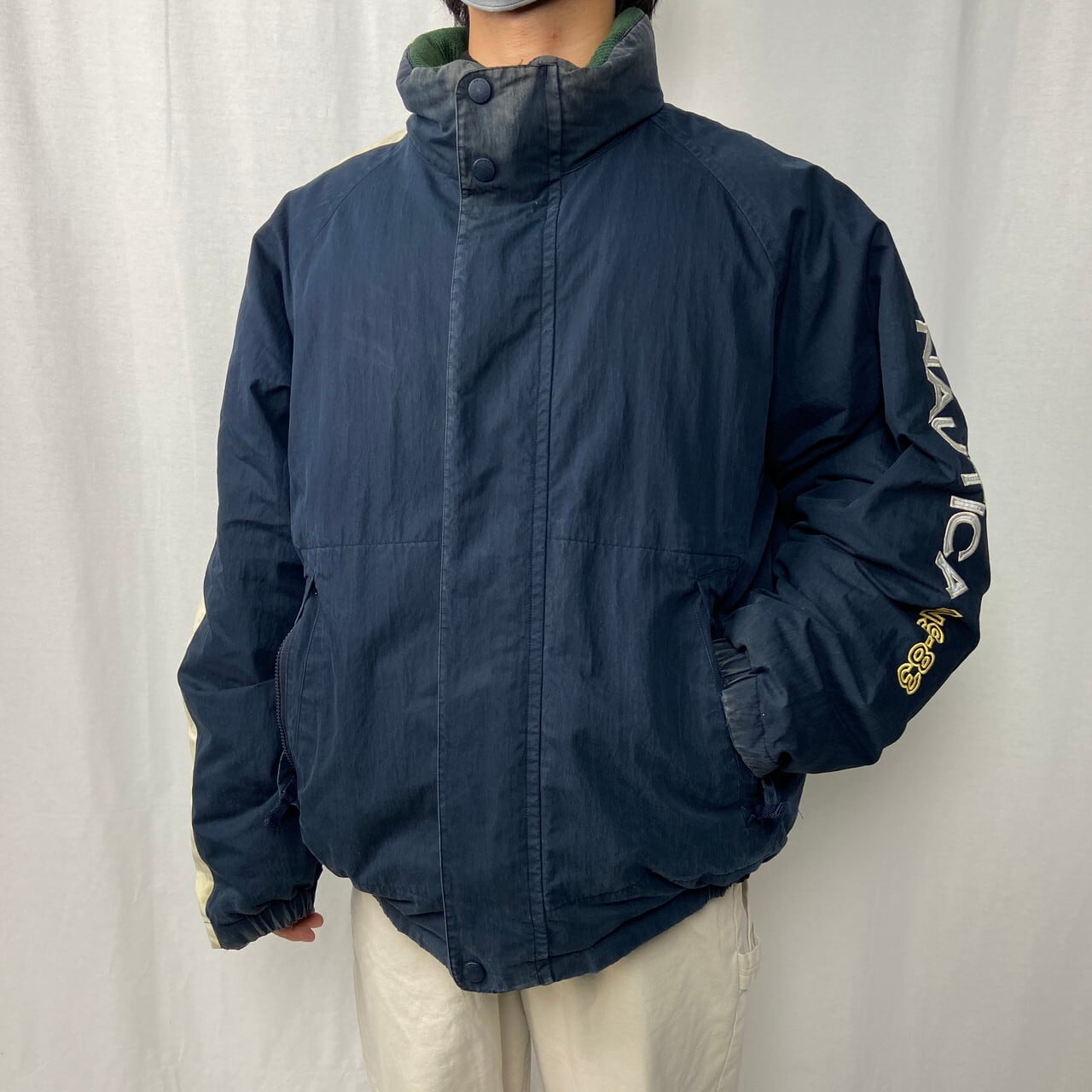 NAUTICA ノーティカ リバーシブル ダウンジャケット メンズXL 古着 