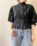 used frill black blouse