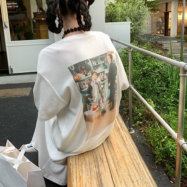 レトロプリントヘビーウェイトＴシャツワンピース［XS-L］