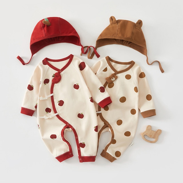 【BABY】可愛いドットロンパース＆帽子