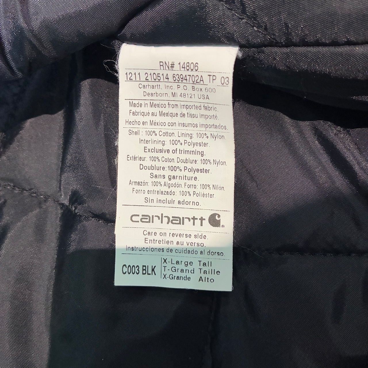 Carhartt トラディショナルコート　黒　企業モノ　ダックジャケット　カーハート