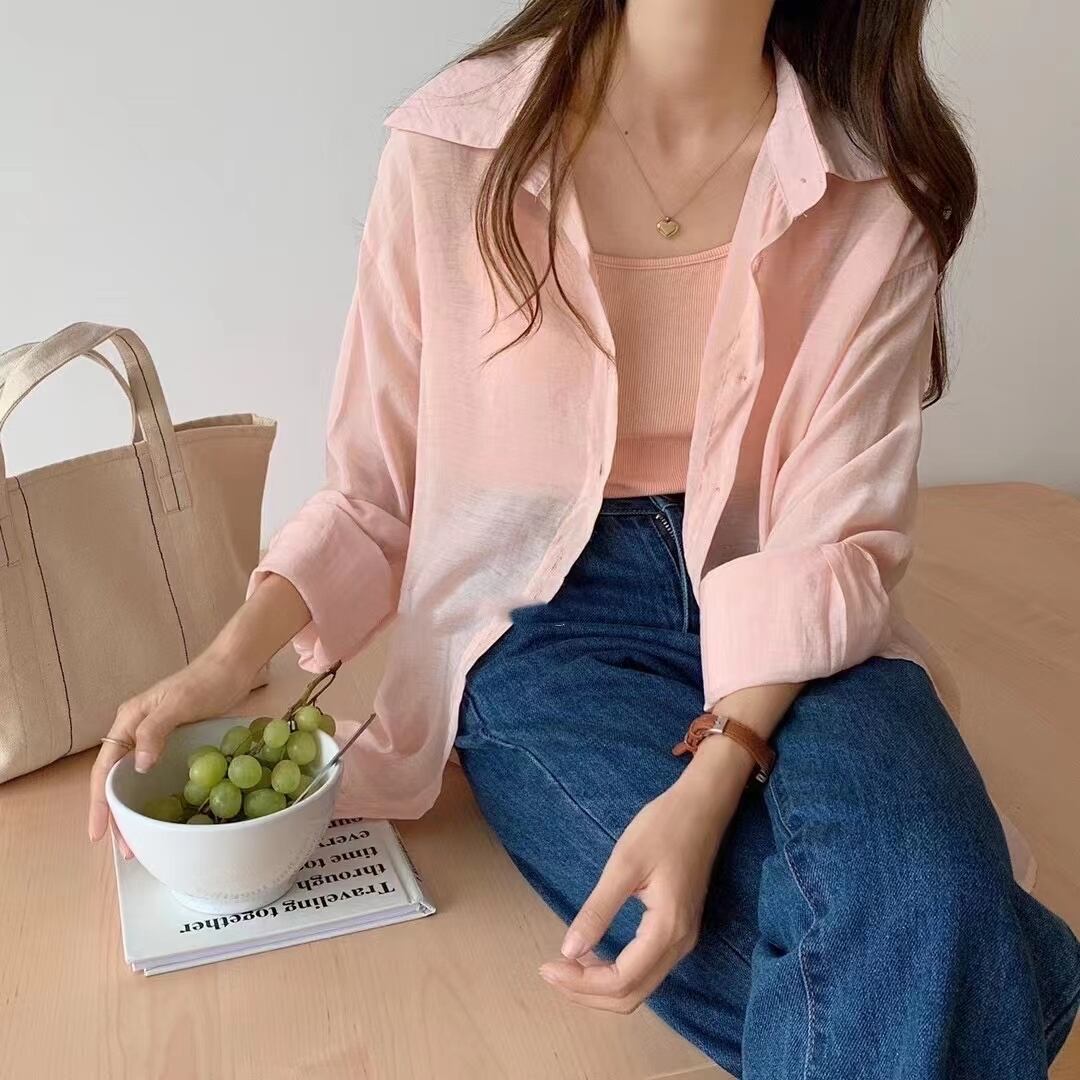 シアーシャツ＋キャミソールセット  AJ2205-686