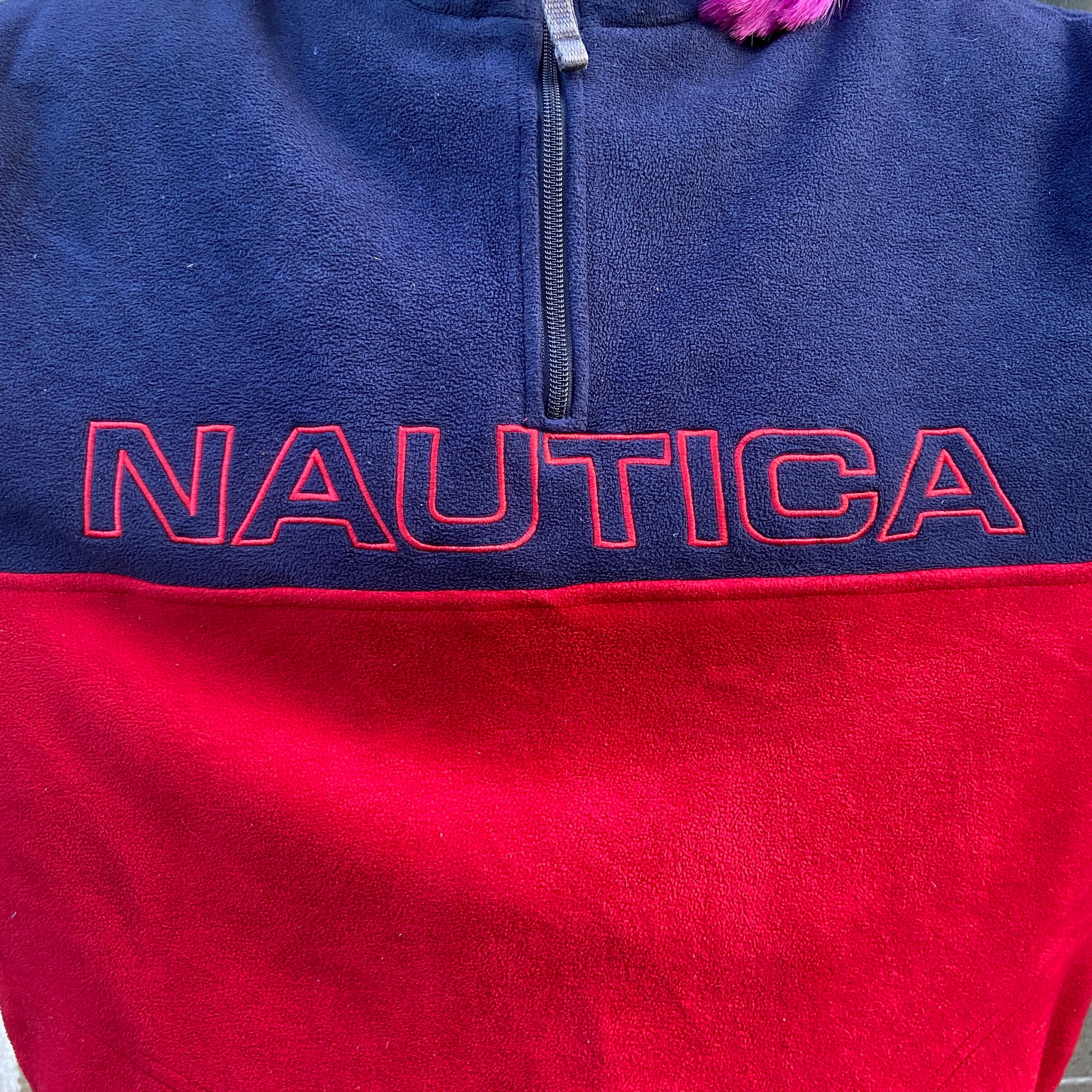 USA製 90年代 NAUTICA ノーティカ ハーフジップ フリースジャケット メンズL相当 古着 ロゴ刺繍 ネイビー×レッド 紺 赤 90s  ヴィンテージ ビンテージ【フリースジャケット】【HA10】【CS2301-30】【AN20】 | cave 古着屋【公式】古着通販サイト