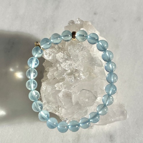 【超美石】アクアマリン　7.5ｍｍ　ブレスレット　1213