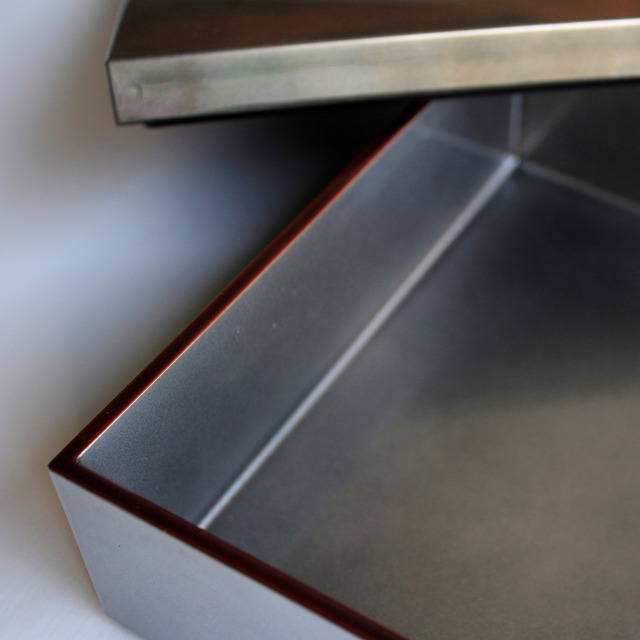 銀透き　5.5寸蓋付料理箱（洗浄機対応）