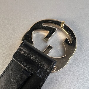 GUCCI グッチ GG レザー ベルト ブラック A-10373