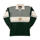 オーストラリア製 Canterbury カンタベリー 刺繍入り 長袖 ラガーシャツ S /ラグビー/グリーン系