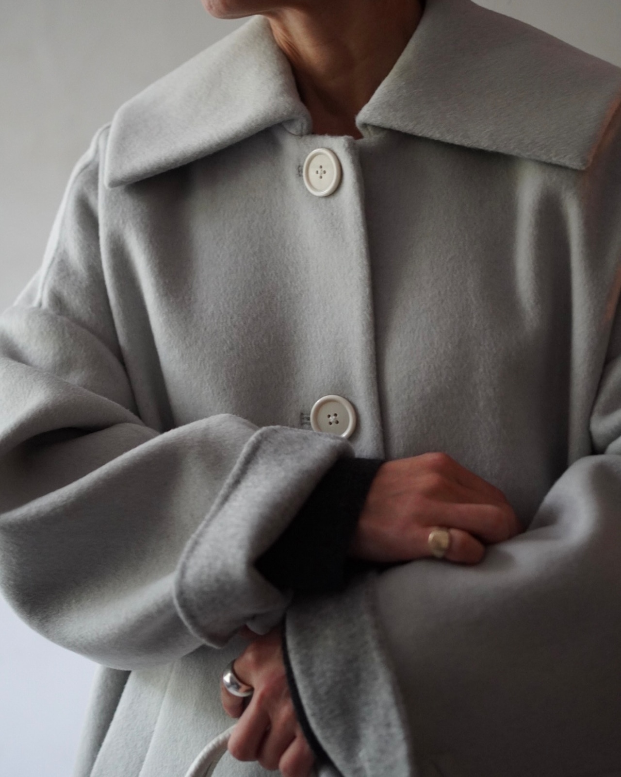 ENFOLD / FLAT－COLLAR COAT -L.GRY- | LA VILLA ROUGE 