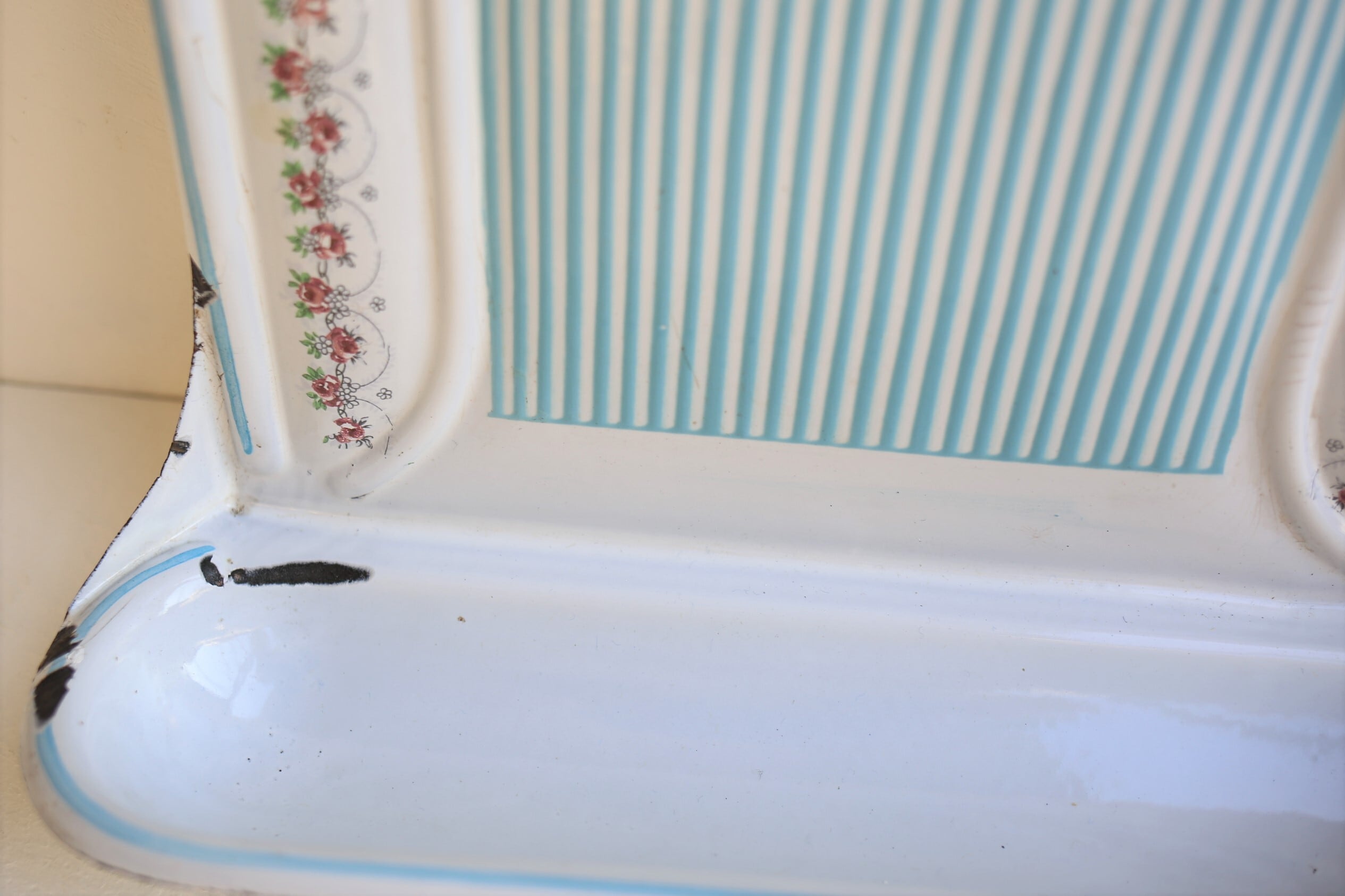 値下げ☆アンティーク BB社のホーローのレードルラック　ブルー 値下げ☆アンティーク BB社のホーローのレードルラック ブルー