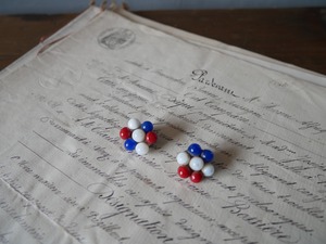 フランス トリコロール イヤリング ヴィンテージ