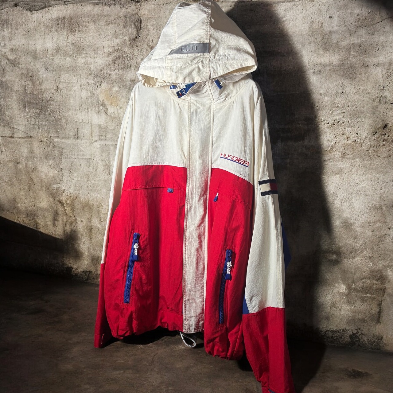 90s TOMMY HILFIGER ナイロンジャケット 赤白青 トミーヒルフィガー