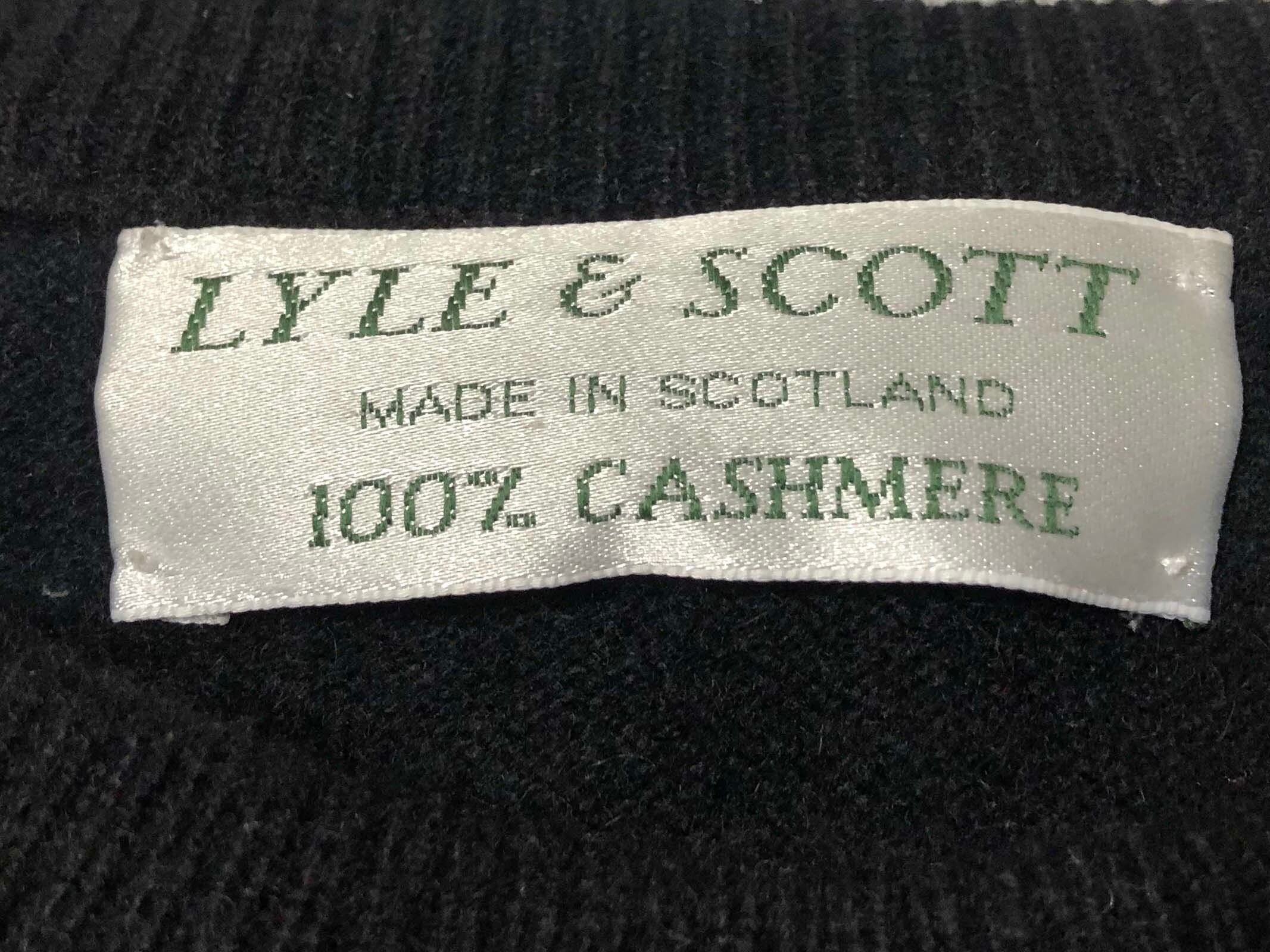 90s ライル＆スコット LYLE&SCOTT カシミヤ ニット 黒【Ｌ】MADE IN