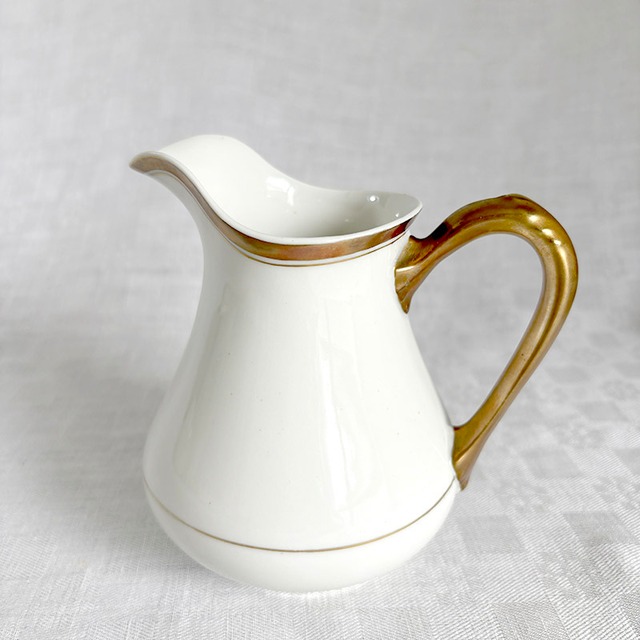 ピッチャー　ミルク　Tissier Paris　オフホワイト×ゴールド　ピシェ　小型 19twe27