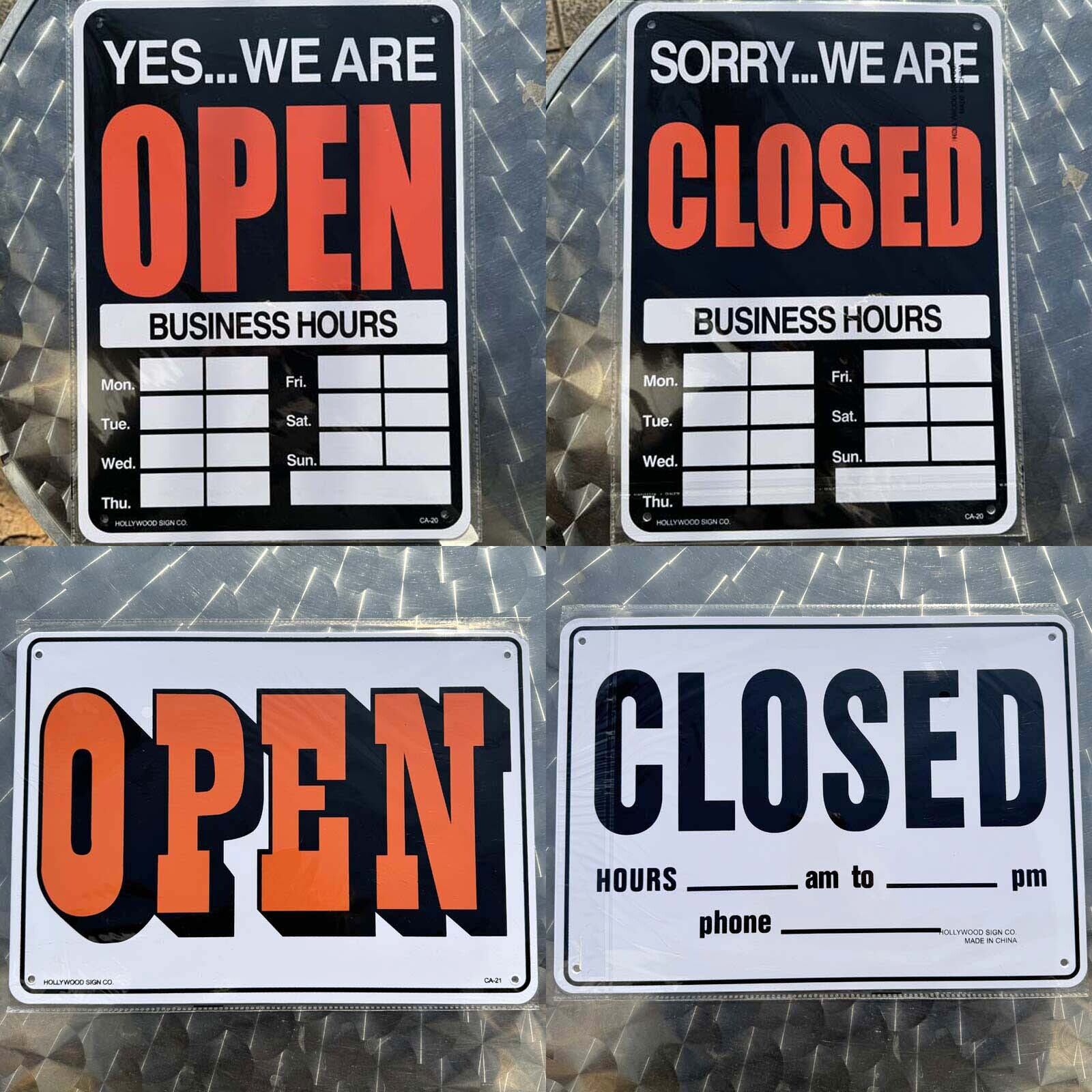 HOLLYWOOD SIGN Plastic sign/Open/Closed/Business Hours、両面看板