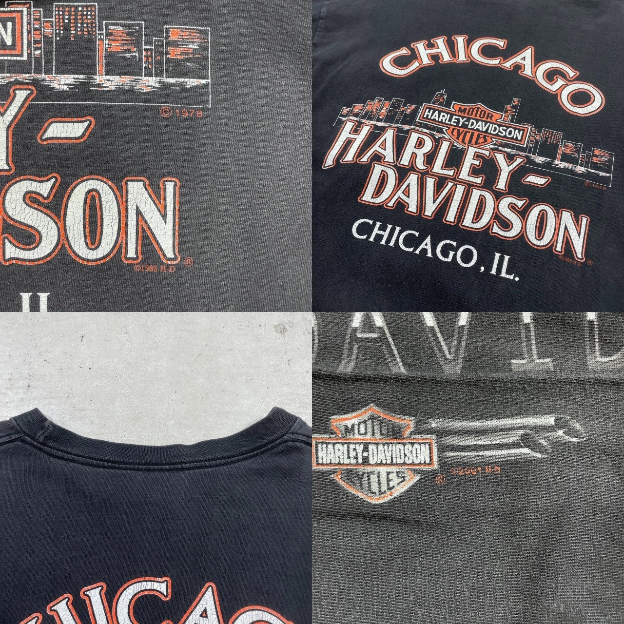 90年代 USA製 Harley-Davidson CHICAGO ハーレーダビッドソン シカゴ 